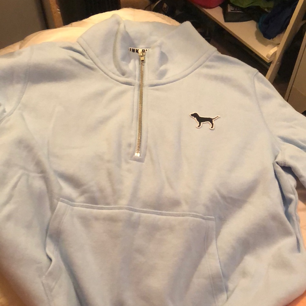 3/4 zipper pink sweatshirt